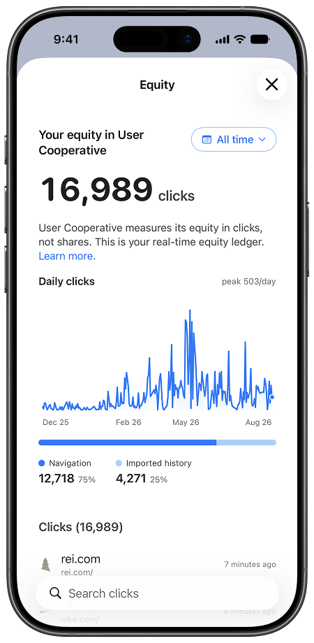 Surge for iPhone equity screen