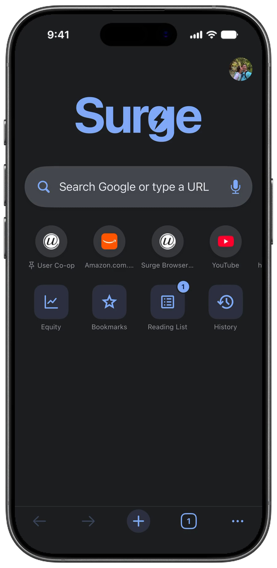 Face ID unlocking the Equity ledger in Surge for iPhone