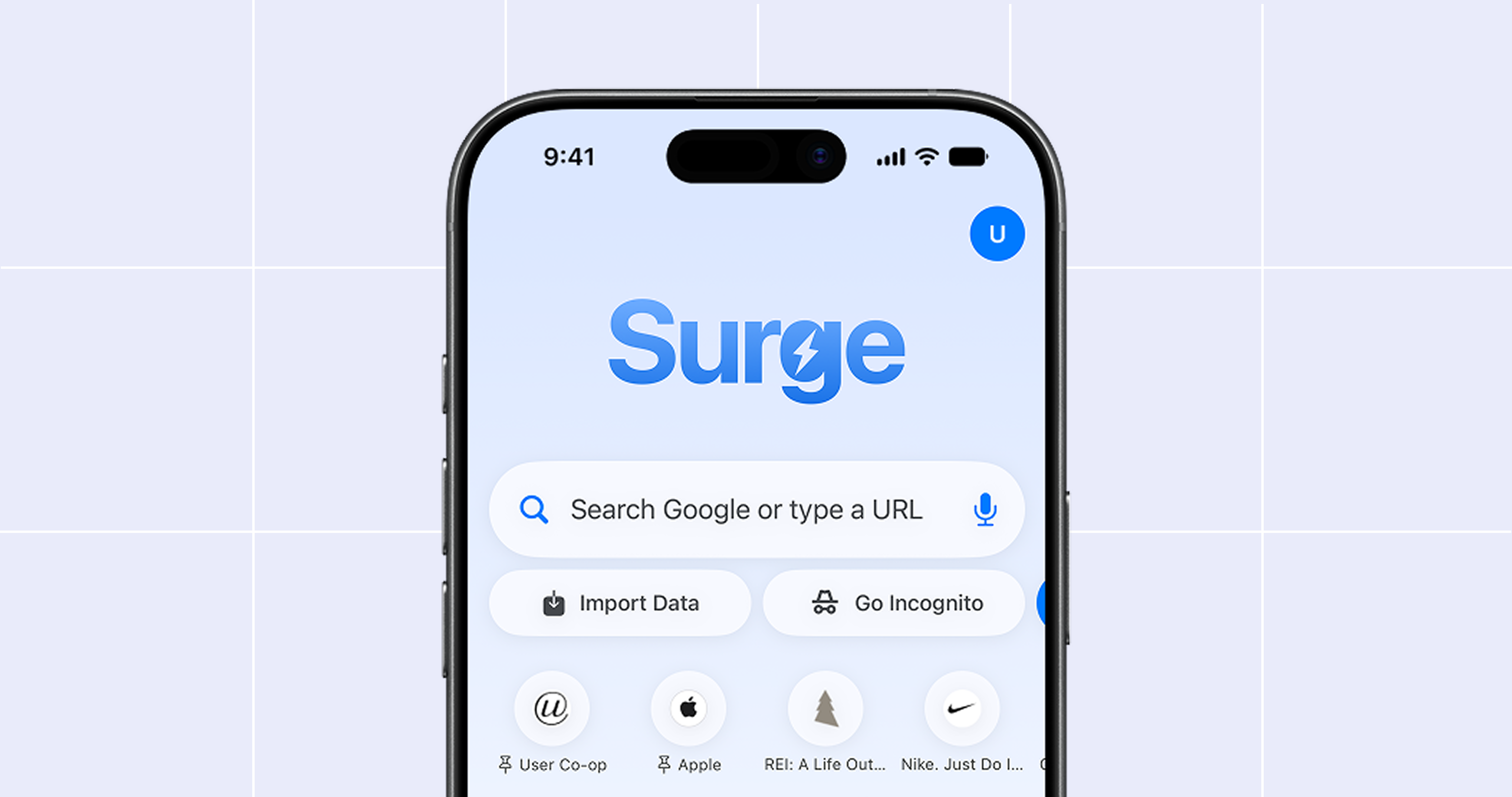 Surge for iPhone open on an iPhone