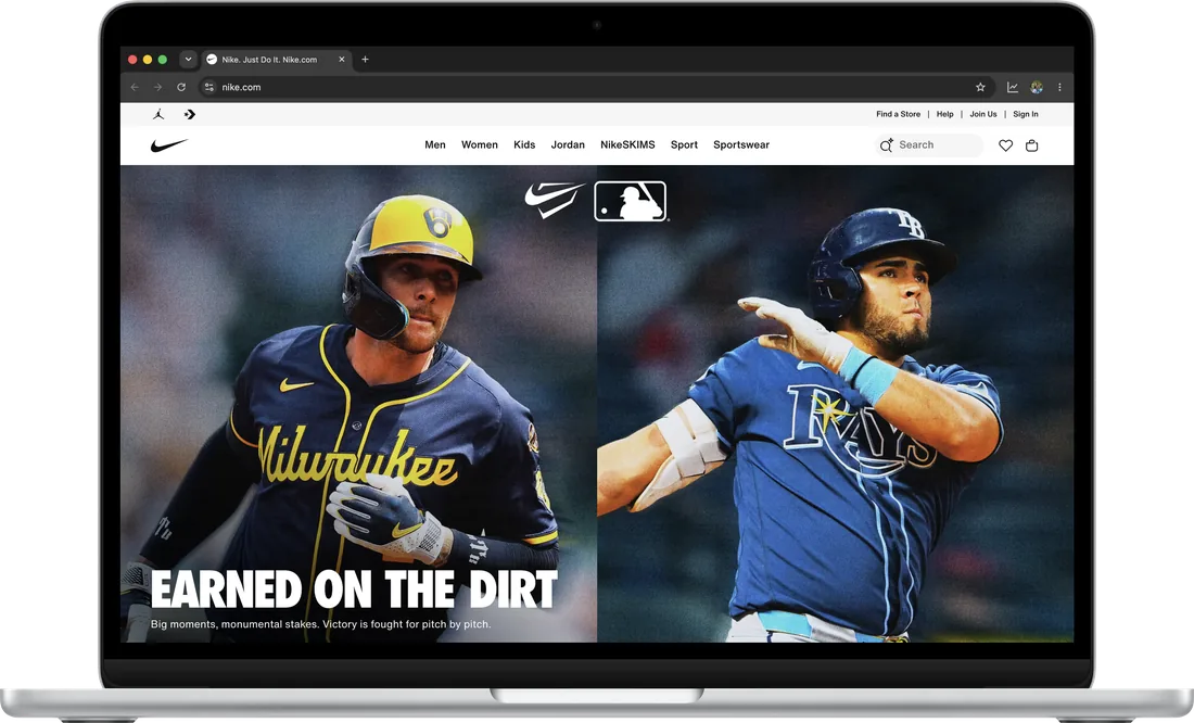 nike.com open in Surge for Mac in dark mode on a MacBook Air